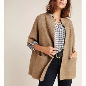 Anthropologie Hayden Cozy Brown Cardigan Poncho Sweater O/S